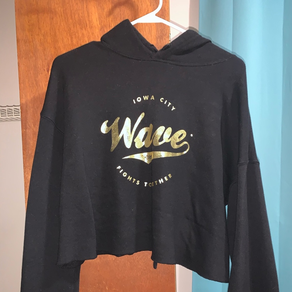 University of Iowa Wave Cropped Hoodie L